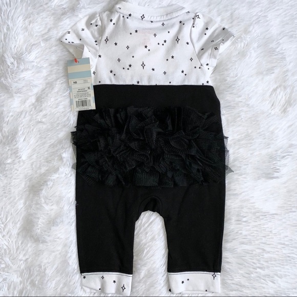 Infant Kitten Romper -black/white - Picture 4 of 7